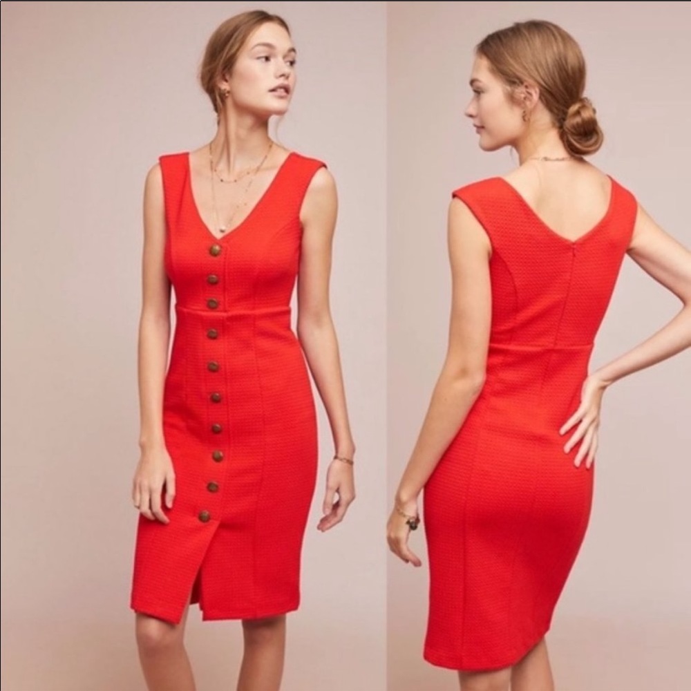 Anthropologie Maeve Sleeveless Buttondown Dress L